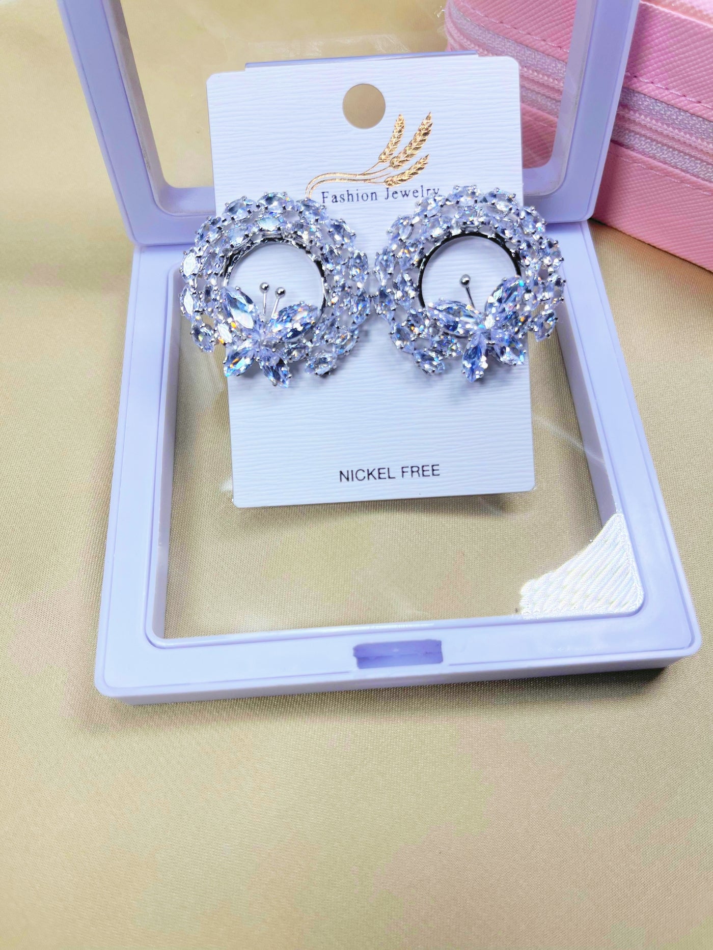 Shiny Crystal Stone Earrings-Fashionable Earrings For Women And Girls-Trendy Earrings For Girls