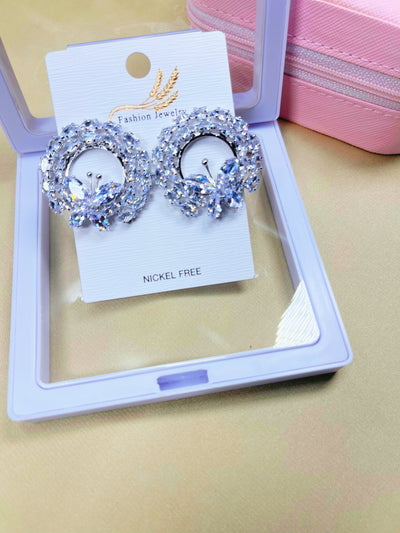 Shiny Crystal Stone Earrings-Fashionable Earrings For Women And Girls-Trendy Earrings For Girls