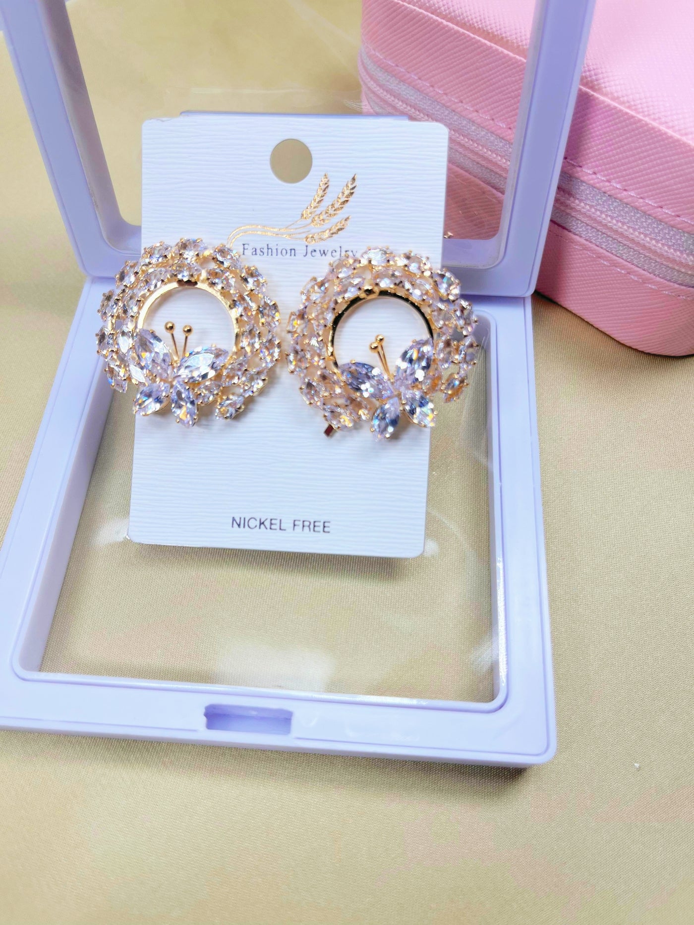 Shiny Crystal Stone Earrings-Fashionable Earrings For Women And Girls-Trendy Earrings For Girls