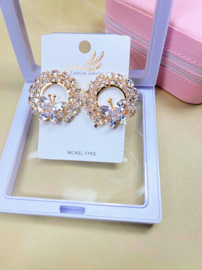 Shiny Crystal Stone Earrings-Fashionable Earrings For Women And Girls-Trendy Earrings For Girls