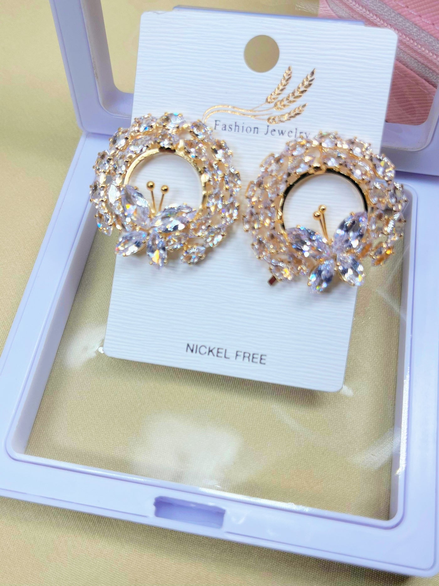 Shiny Crystal Stone Earrings-Fashionable Earrings For Women And Girls-Trendy Earrings For Girls