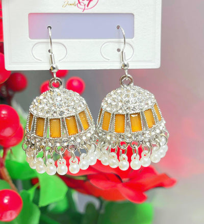 Elegant Red Jhumka Earrings