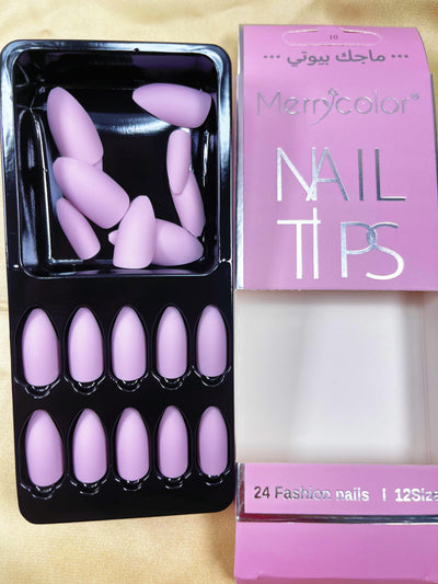 SUMMER 24 pcs Fake Nails Matte Frosted Long T Short T Strip Fake Nail Patch Ballet Wear Nail Art