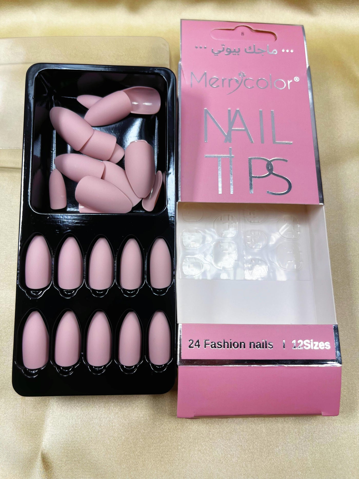 SUMMER 24 pcs Fake Nails Matte Frosted Long T Short T Strip Fake Nail Patch Ballet Wear Nail Art