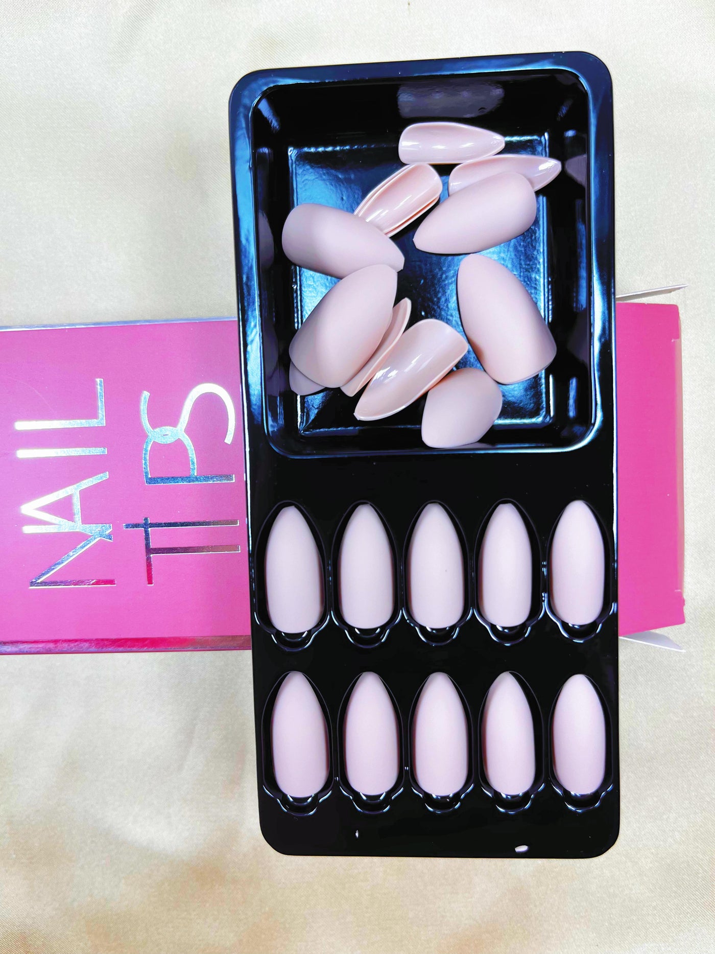 SUMMER 24 pcs Fake Nails Matte Frosted Long T Short T Strip Fake Nail Patch Ballet Wear Nail Art