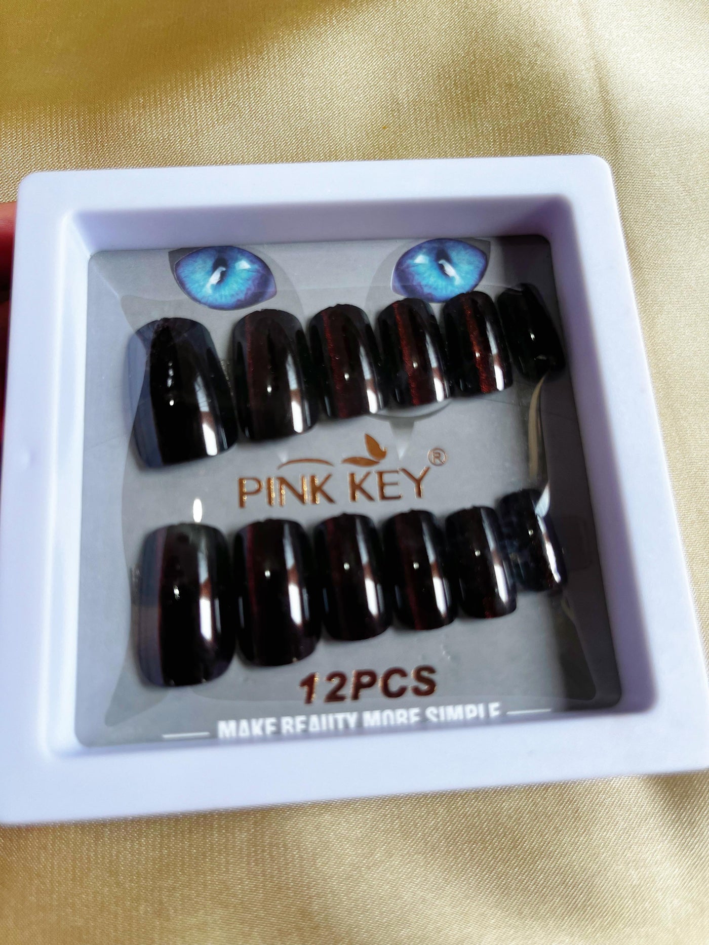 Dark Red Cat eye nails | Daily wear Press on nails